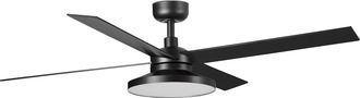 Faro Barcelona Rudder Tak 4 L Ventilatore Nero/noce 3000k
