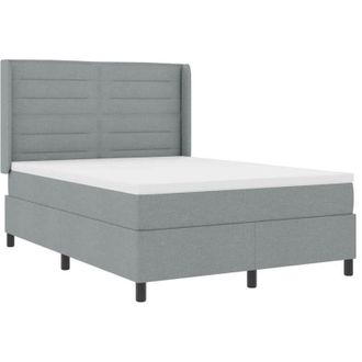 vidaXL Cama Tipo Box Spring Con Colch&oacute;n Gris Claro 160 X 200 Cm Tela Vidaxl