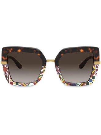 Dolce & Gabbana Eyewear Occhiali da sole oversize - Marrone