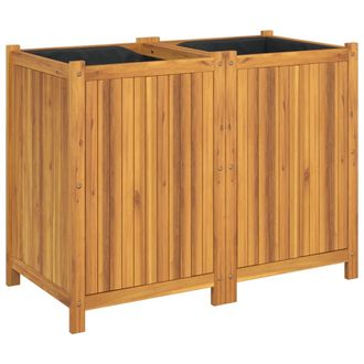 vidaXL Vidaxl - Jardinera Con Forro Madera Maciza De Acacia 100x50x75 Cm