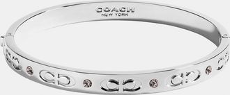 Coach Womens Kissing C Hinged Bangle - Silver - One Size