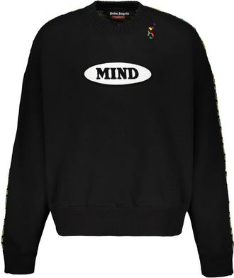 Palm Angels Zig Zag Pattern Sweatshirt - Heren - Sweatshirts - Zwart - XL - Katoen - Hoodies & sweatvesten
