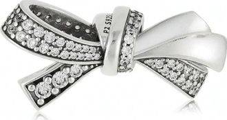 Pandora Strik Hanger Met Heldere Zirkonia - Dames - Sieraden - Grijs - ONE Size - Accessoires