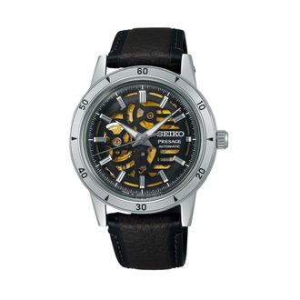 Seiko Style 60s Open Heart - Dames - Horloges - Grijs - ONE Size - Leer - Accessoires