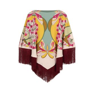 La DoubleJ Capes, female, Multicolor, Size: ONE SIZE Reversible Mini Poncho Top