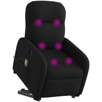 vidaXL Vidaxl - Sill&oacute;n De Masaje El&eacute;ctrico Reclinable Elevable Tela Negro