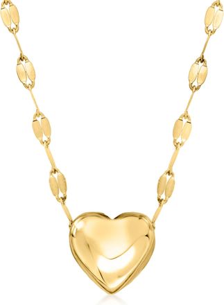 RS Pure by Ross-Simons Italian 14kt Yellow Gold Heart Lumachina-Chain Necklace
