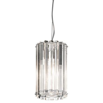Netlighting Crystal Skye 2 Light Round Mini Ceiling Pendant Light Chrome Crystal Glass G9 in Clear