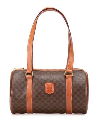 Celine 1995 Macadam Coated Canvas shoulder bag - women - Fabric/Calf Leather - One Size - Brown