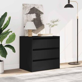Berkfield Home Classic Corner Chest of Drawers Black 60x41x58 cm Engineered Wood | Size: 60 x 41 x 58 cm