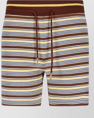 Fendi ribbed striped high-rise knee-length shorts