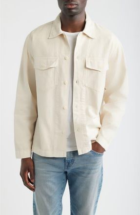 Madewell Cotton Twill Shirt Jacket in Ivory at Nordstrom, Size Xx-Large