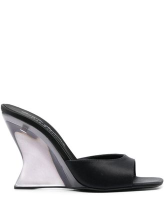 Sergio Rossi x Evangelie Smyrniotaki sculpted-wedge sandals - Black