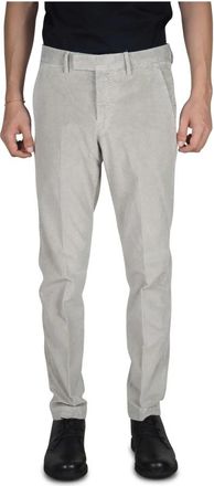 Pantaloni Torino Lichtgrijze Fluwelen Broek - 500 Lijnen - Heren - Slim Fit Broeken - Grijs - S - Katoen - Broeken