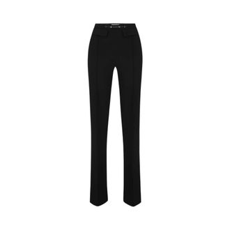 Elisabetta Franchi Pantalones Palazzo con Pinza de Logo - Trousers - Mujer - Negro - XS