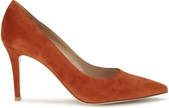 Gianvito Rossi Suede Stiletto Pumps - Red
