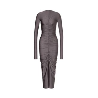 Philosophy di Lorenzo Serafini Gedrapeerde Longuette Jurk - Dames - Casual kleedjes - Grijs - L - Kleedjes