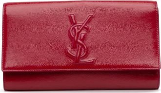 Saint Laurent Pre-owned Clutches, female, Pink, Size: ONE SIZE Pre-owned Elegant Flap Wallet