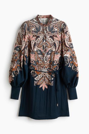 H&M Kleid mit Bindeg&uuml;rtel - Blue