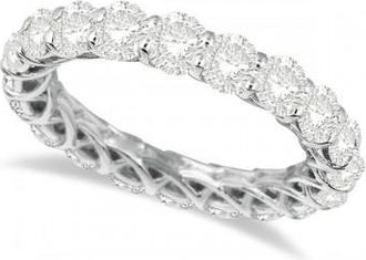 Allurez Luxury Diamond Eternity Ring Anniversary Band 14k White Gold (4.00ct)