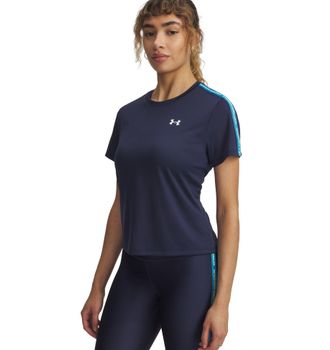 Under Armour Trainingsshirt UNDER ARMOUR, Damen, Gr. XXL, gelb (washed navy, high vis gelb, wei&szlig;), Obermaterial: 100% Polyester, Shirts Trainingsshirt, sportliche 