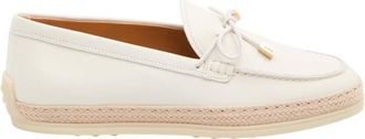 Tod's White Leather Loafers