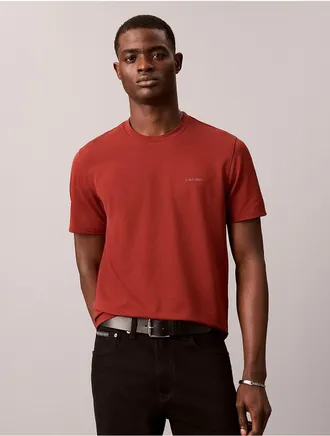 Calvin Klein Mens Tech Pique T-Shirt - Red - 2XL