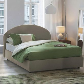 Dmora Dmora - Cama Matrimonial Dbonett, Cama Contenedor Con Revestimiento De Tela, 100% Made In Italy, Apertura Frontal, Con Colch&oacute;n 160x190 Cm Incluido, T&oacute;