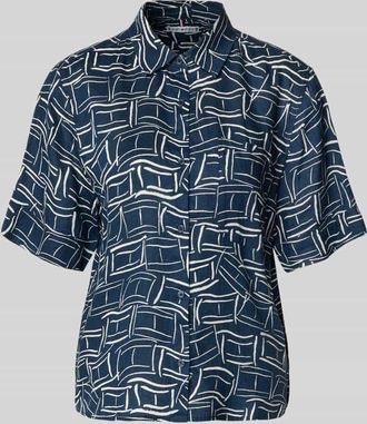 Tommy Hilfiger Loose Fit Leinenbluse mit Brusttasche in Marine, Gr&ouml;&szlig;e XL