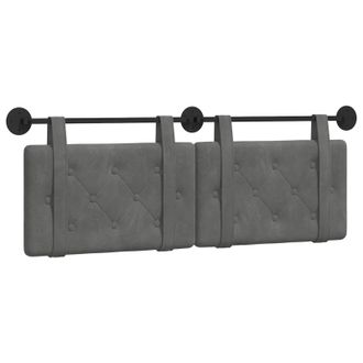 vidaXL Cabecero Colgante Gris Oscuro Terciopelo Vidaxl