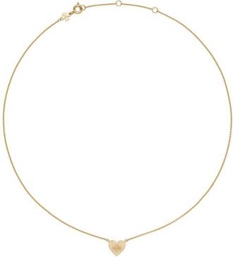 Tory Burch Forget Me Not Heart Pendant Necklace in Tory Gold at Nordstrom