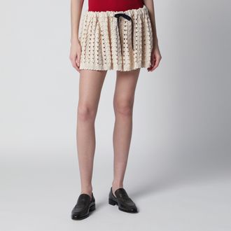 Miu Miu Crochet miniskirt in Natural color