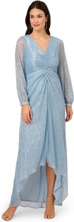 Adrianna Papell Crinkle Metallic Gown