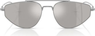 Oliver Peoples 56mm Jil Sander Edition 5 Irregular Sunglasses in Silver /Soft Silver Mirror at Nordstrom