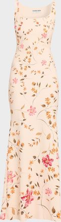 La Petite Robe Di Chiara Boni Molai Floral-Print Stretch Column Maxi Dress
