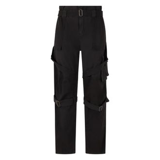 Diesel Straight Trousers, female, Black, Size: W30 Cargo Pants