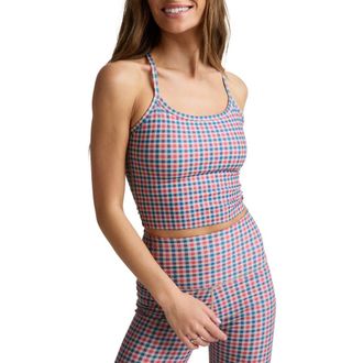 Beyond Yoga Softmark Crop Tank in Sunwashed Gingham at Nordstrom, Size X-Small