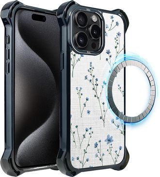 OEM Funda Ibizu Dropguard Ultra Para Iphone 15 Pro Con Magsafe, Color Pastel Bloom, Color Azul Sue&ntilde;o