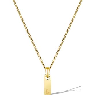 Vincero Mens Initial Pendant Necklace in Gold - L at Nordstrom