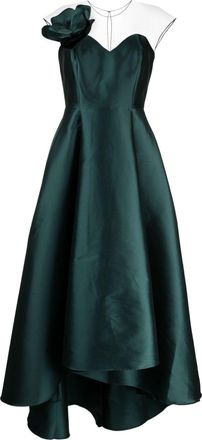 Sachin & Babi Blakely satin-finish gown - women - Polyester/Nylon/Polyester/Elastane/Nylon - 16 - Green