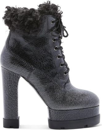 Casadei Mountain Lover Veterlaarsjes met Enkelhoogte - Dames - Laarzen met Hak - Zwart - 38 EU - Leer - Schoenen