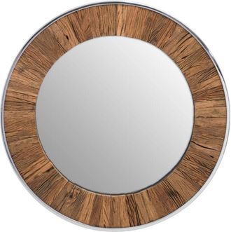 Premier Housewares Kerala Natural Wood Round Mirror