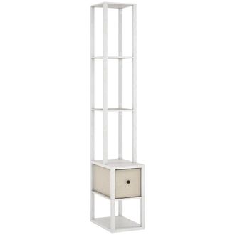 HOMCOM L&aacute;mpara de pie 43.5x26.5x169 cm blanco