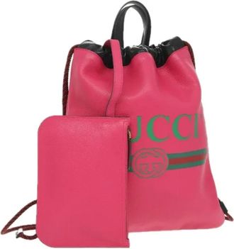 Gucci Pre-owned Backpacks, female, Pink, Size: ONE SIZE Pre-owned Leather Backpack