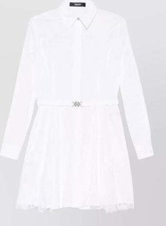 Versace cotton belted shirt mini dress