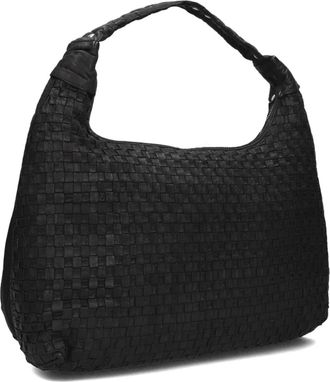 N&uacute;noo Tassen, Dames, Zwart, ONE Size, Gevlochten Maxi Dandy Schoudertas