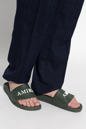 Amiri Slides With Logo, Mens, Green
