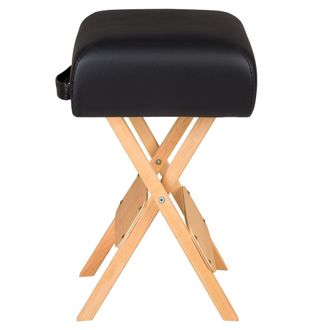 TecTake Taburete con dos cojines rollo, plegable, con asa, 54 cm alto, negro