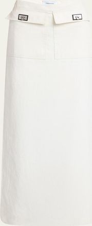 Ferragamo Turn-Lock Pocket Maxi Skirt