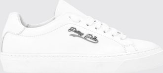 Philipp Plein Sneakers low top in pelle liscia con logo metallico applicato